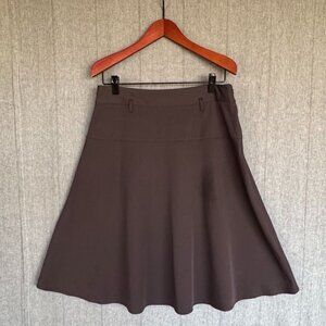 Vintage Y2K Charter Club Chocolate Viscose Blend Brown A line Midi Skirt Size 12
